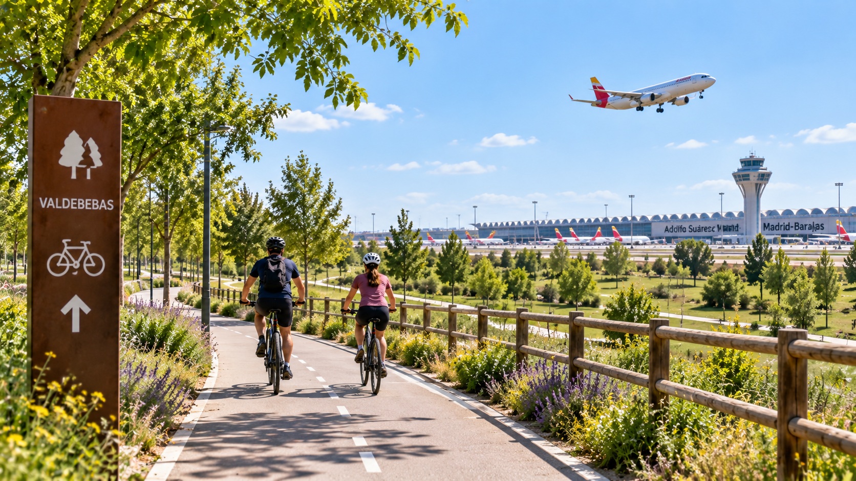 Ruta en bici alrededor del Aeropuerto de Barajas